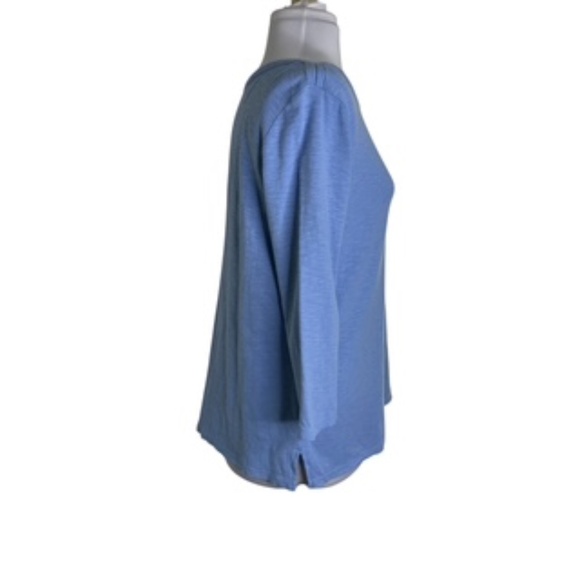 Kirkland Boat Neck Light Blue 3/4 Sleeve Slub Tee- Shirt Size M - Picture 5 of 7